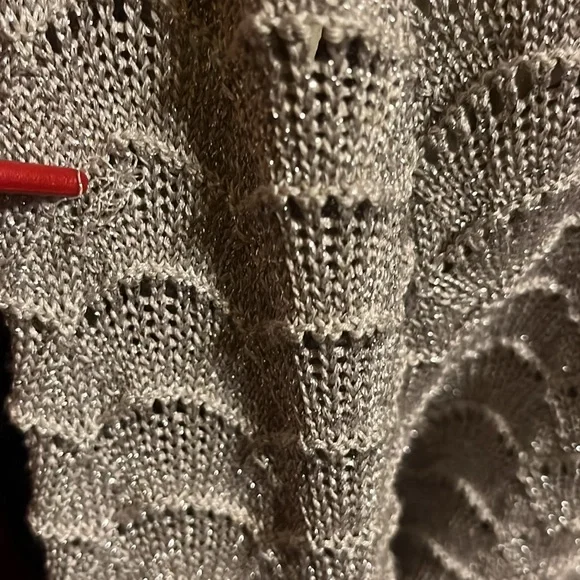 Parker Women's metallic knit key hole  sweater - Picture 6 of 9